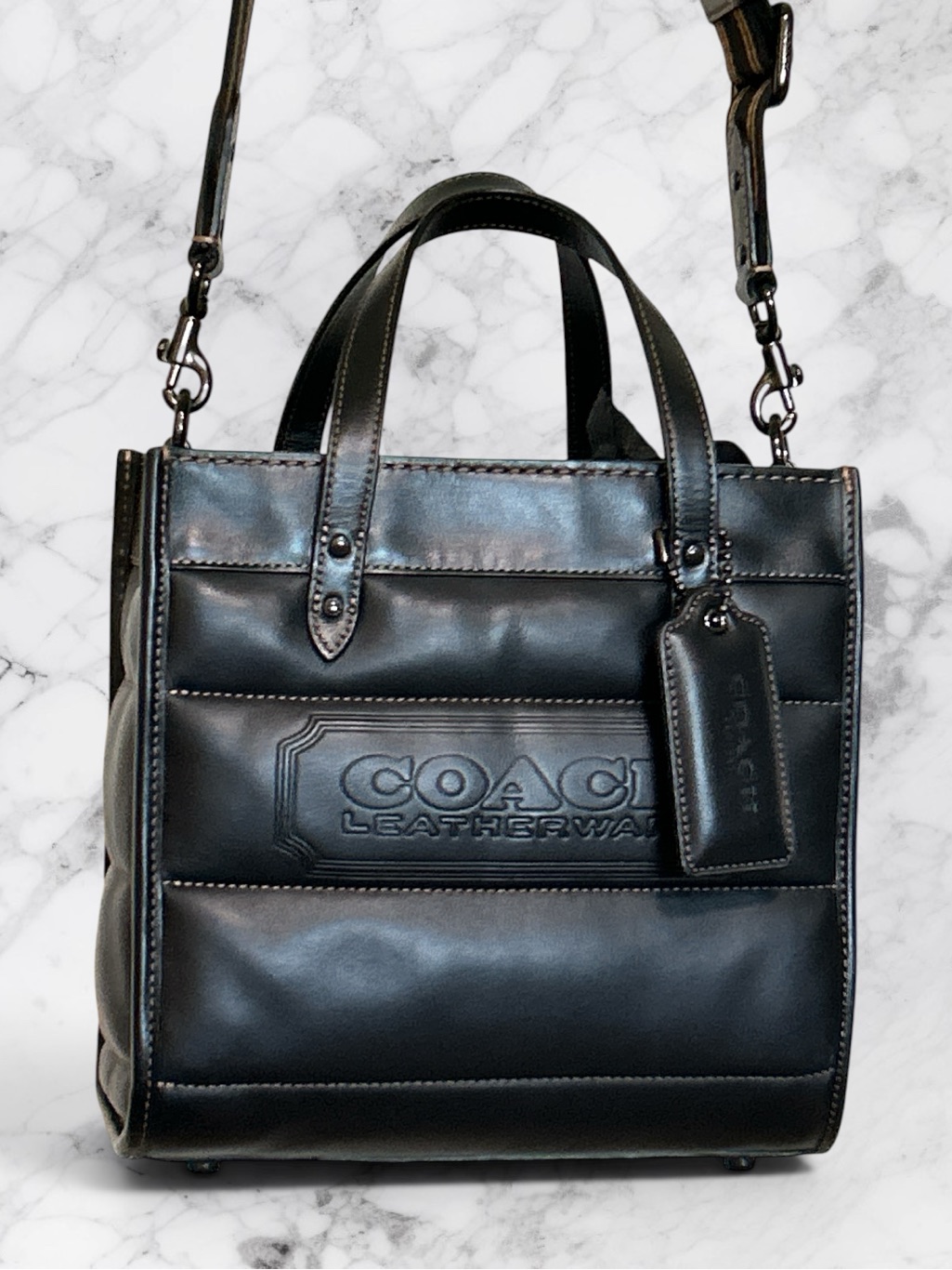 Coach Quilted Field Tote 22 W/Embossed Coach Badge
